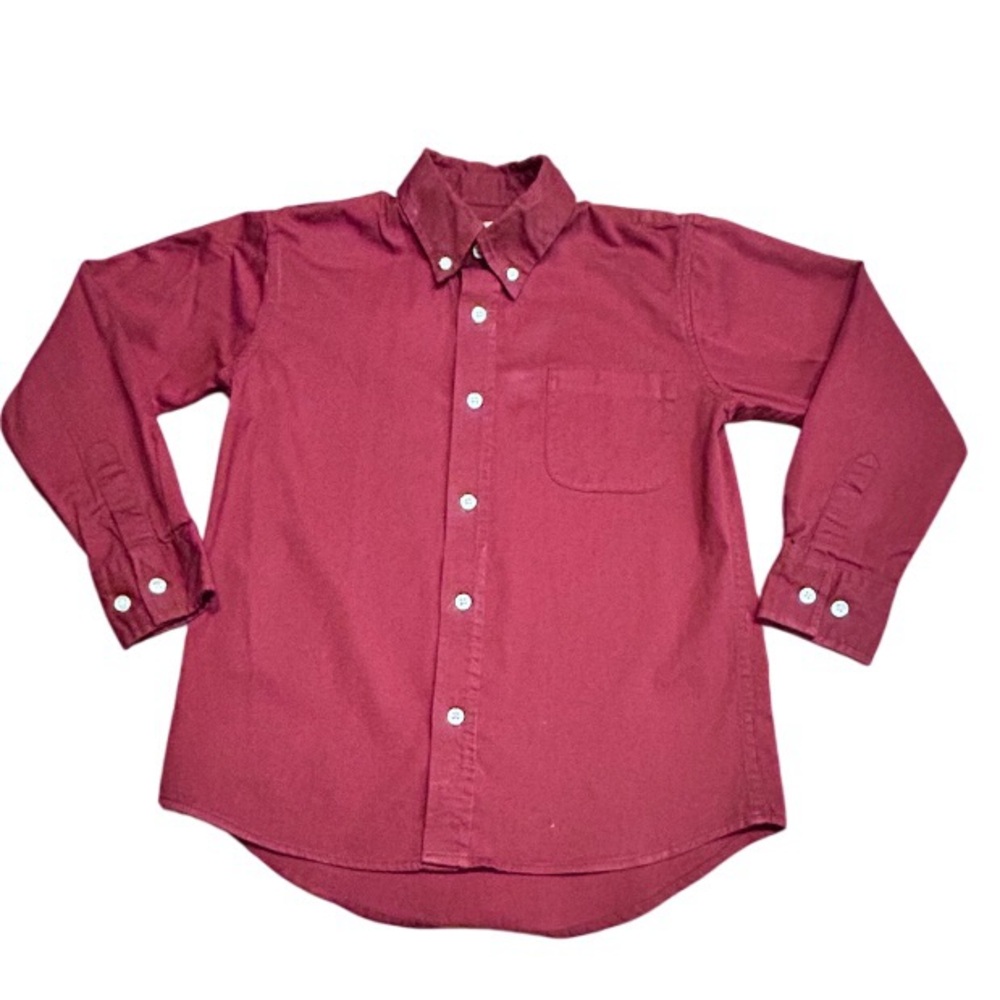 Large Red Maroon Long Sleeve Button Down Pearl Snap Western Shirt Like New
